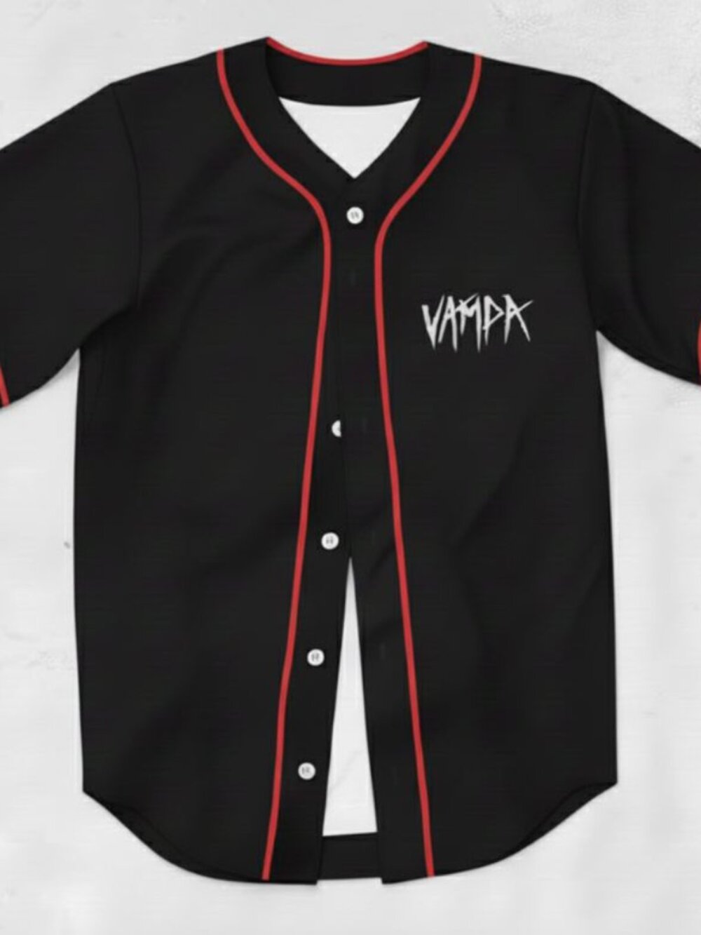 Vampa Blood Moon Rave Baseball Jersey Black Red EDM Festival Unisex Gothic